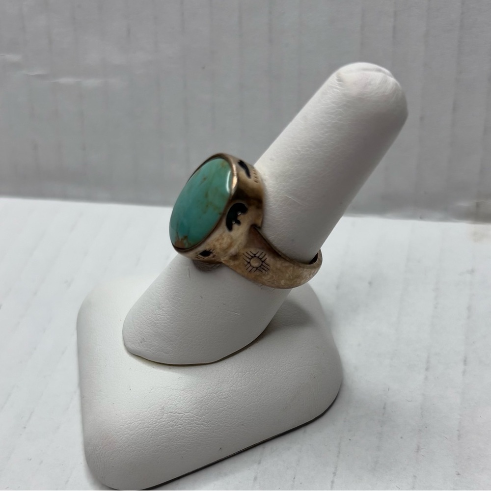 Price is firm CAROLYN POLLACK Vintage Sterling Silver Turquoise Ring Size 7 - Picture 3 of 9